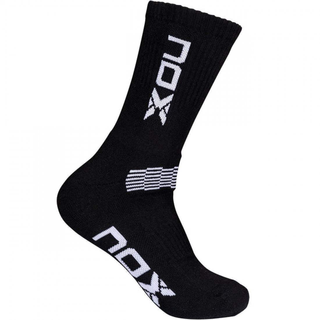 NOX PRO MID LENGTH BLACK WITH WHITE LOGO MEN'S TECHNICAL SOCKS.