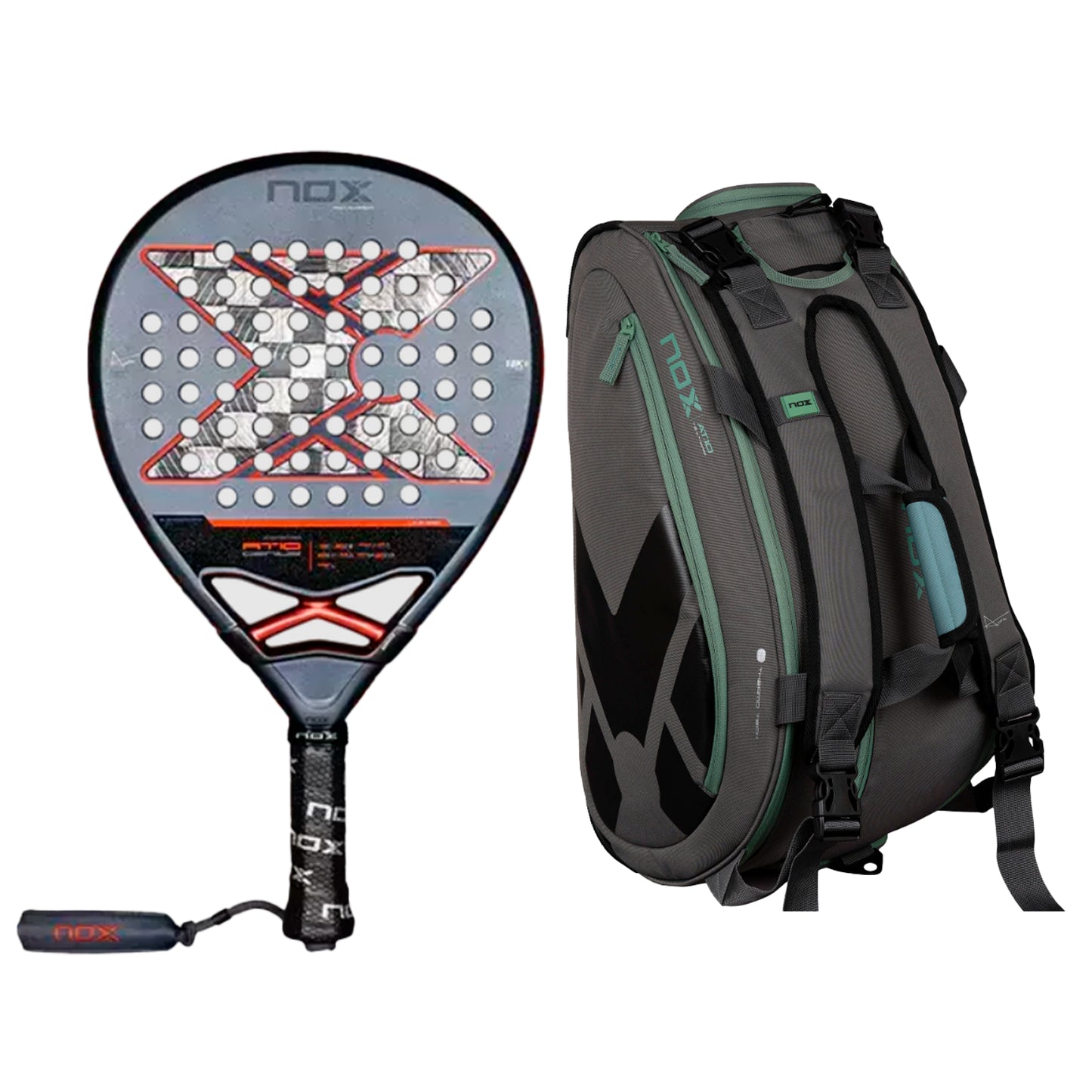 COMBO AGUSTIN TAPIA 2: AT10 GENIUS 18K ALUM BY AGUSTIN TAPIA 25 + BAG AT10 TEAM GREY/GREEN