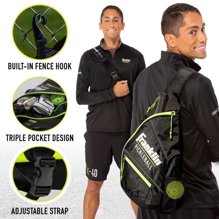 FRANKLIN PICKLEBALL SLING BAG BLACK OPTIC YELLOW