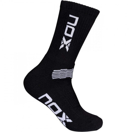 NOX PRO MID LENGTH BLACK WITH WHITE LOGO MEN'S TECHNICAL SOCKS.